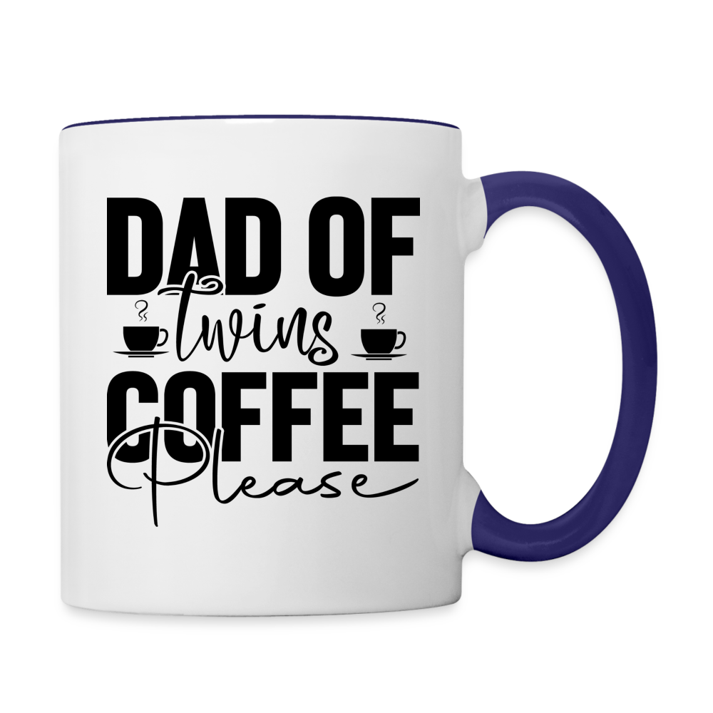 Dad of Twins Coffee Mug Color: white/cobalt blue