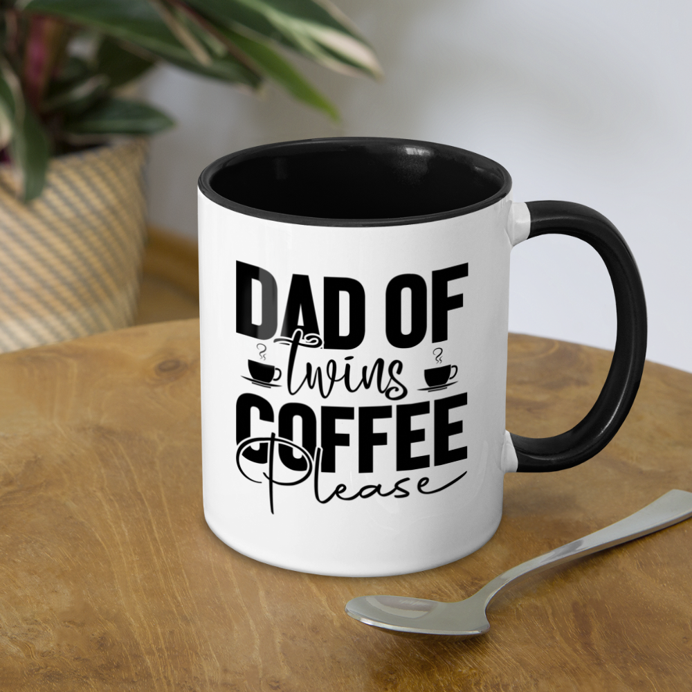 Dad of Twins Coffee Mug - white/black