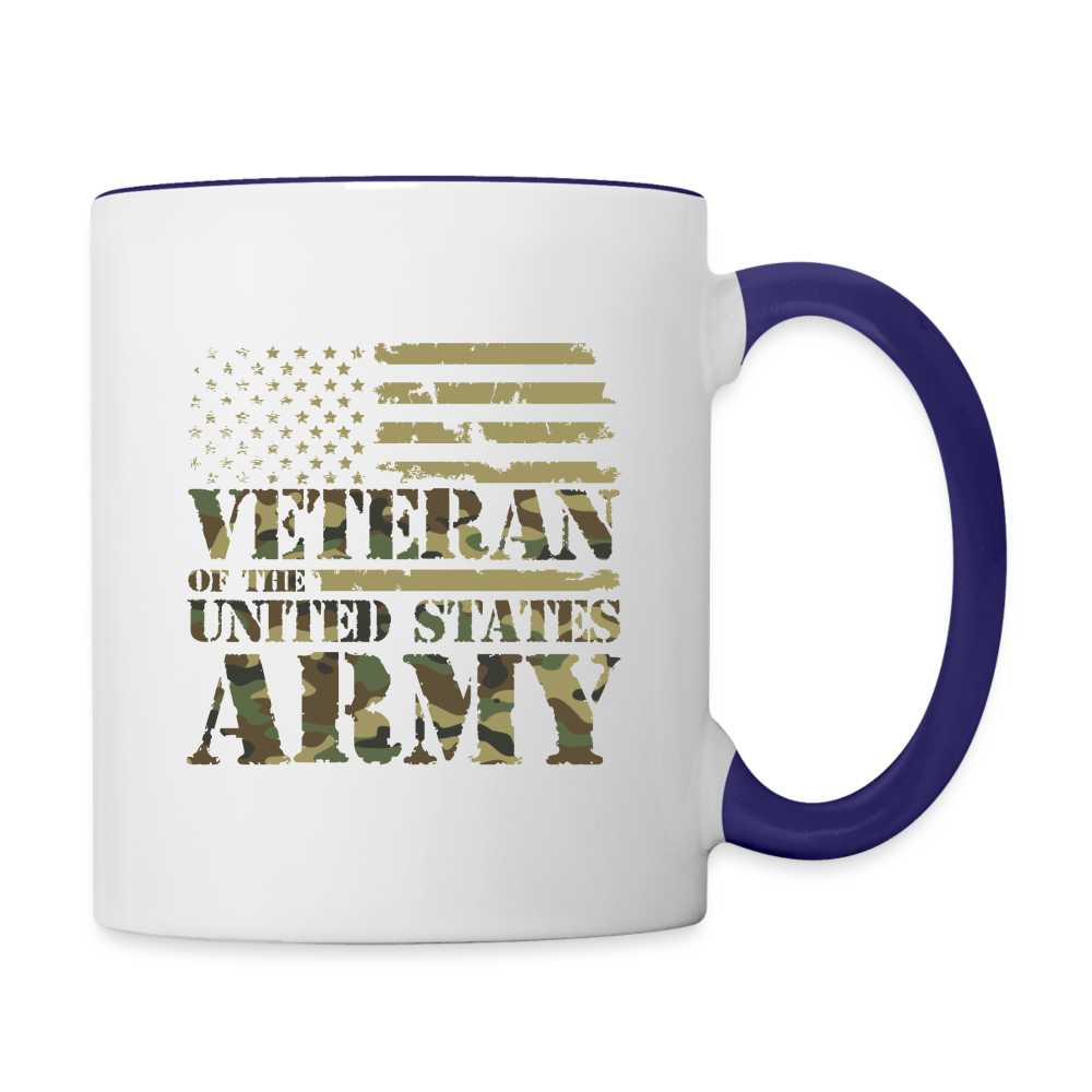 Veteran of the United States Army Coffee Mug Color: white/cobalt blue