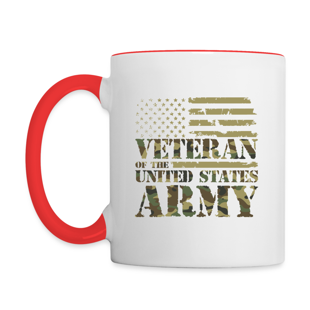 Veteran of the United States Army Coffee Mug Color: white/red