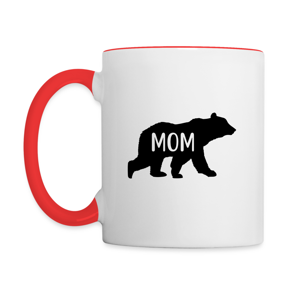Mom Bear Coffee Mug Color: white/red