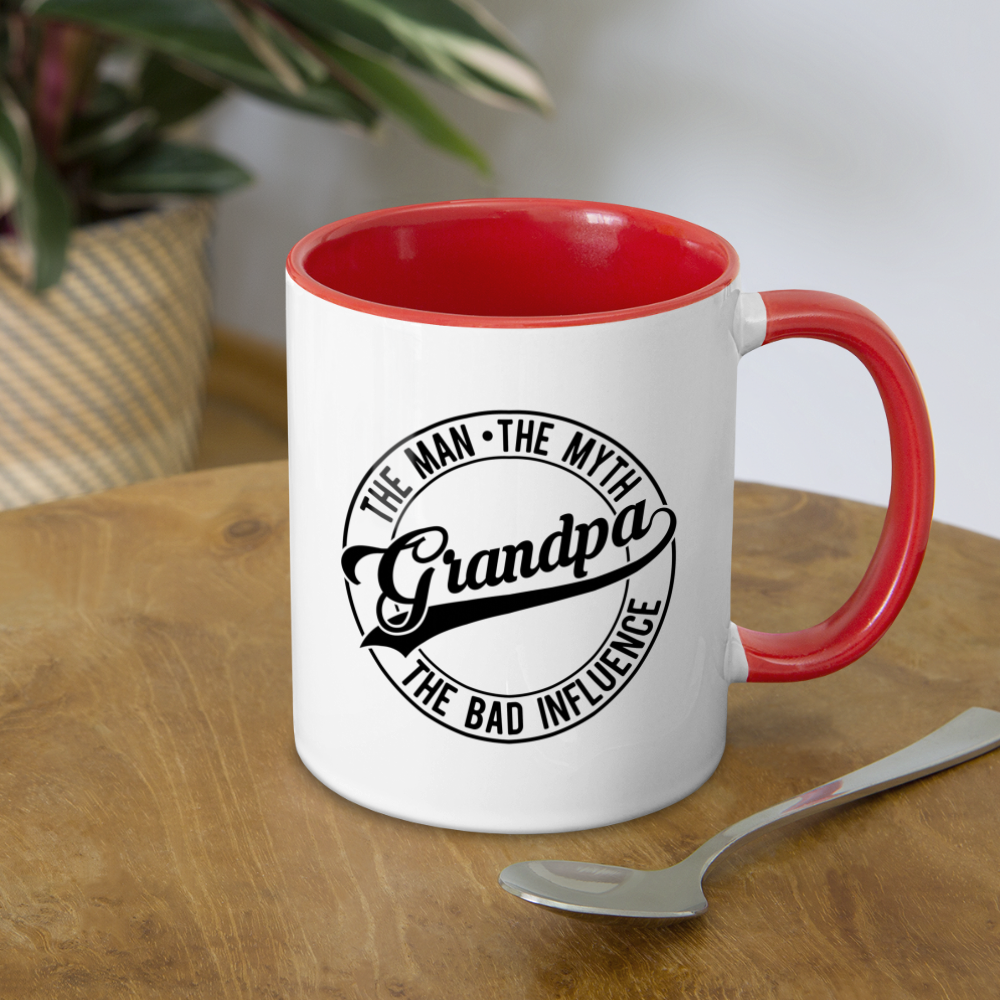 Grandpa The Bad Influence Coffee Mug Color: white/black