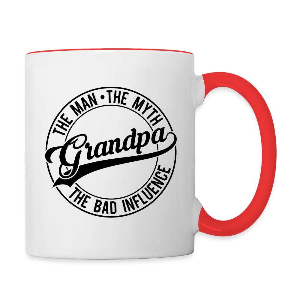 Grandpa The Bad Influence Coffee Mug Color: white/black