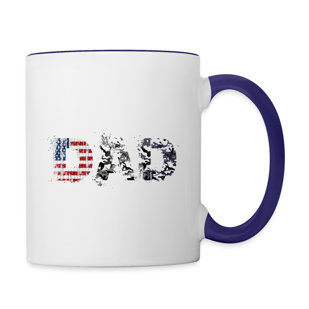 Dad Coffee Mug (Military Design) Color: white/cobalt blue