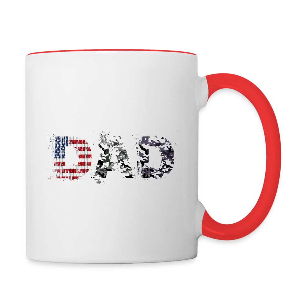 Dad Coffee Mug (Military Design) Color: white/red