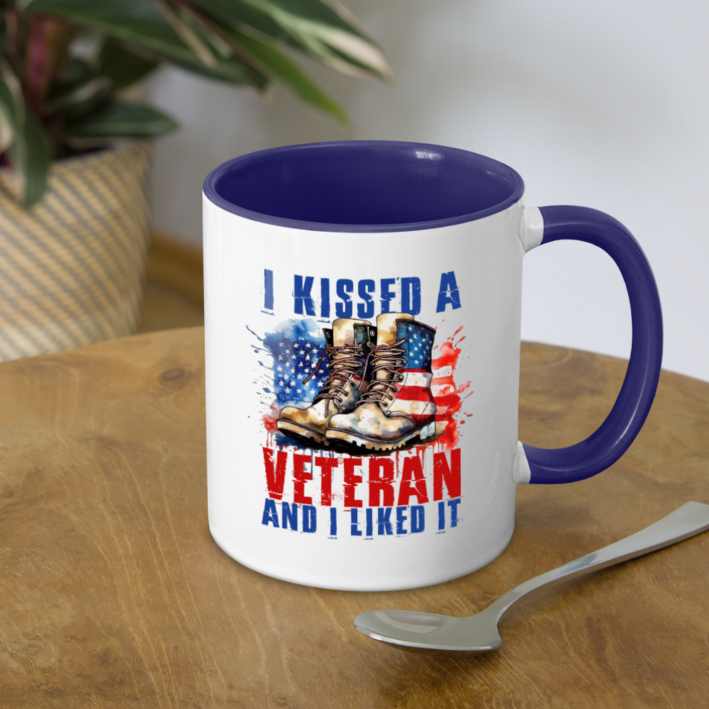 I Kissed A Veteran And I Liked It Coffee Mug Color: white/black
