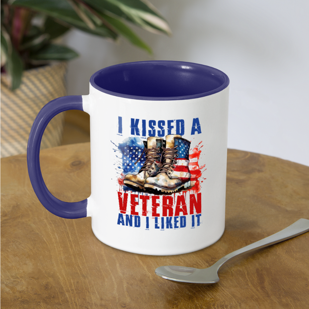 I Kissed A Veteran And I Liked It Coffee Mug Color: white/black