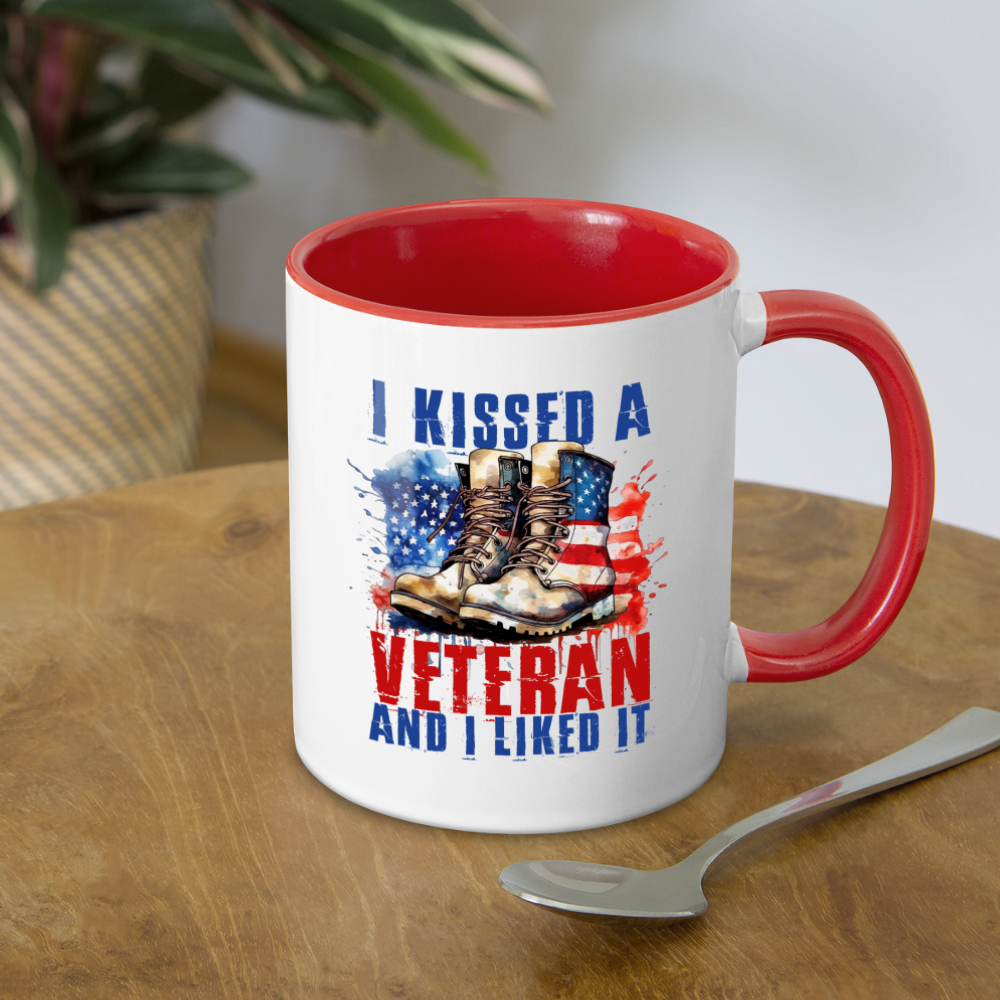 I Kissed A Veteran And I Liked It Coffee Mug Color: white/black