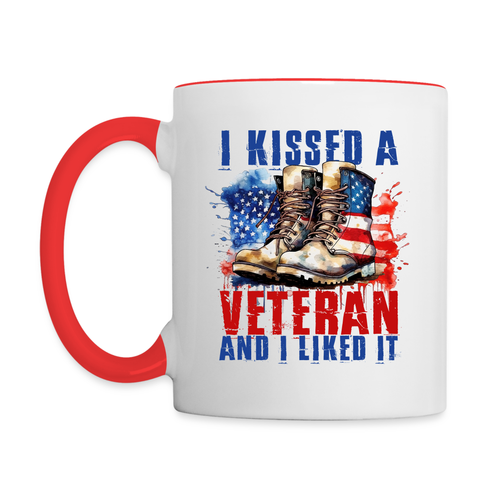 I Kissed A Veteran And I Liked It Coffee Mug Color: white/black