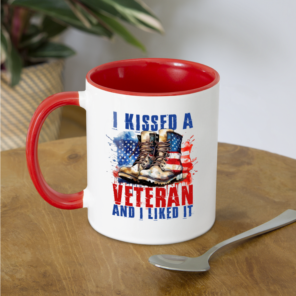 I Kissed A Veteran And I Liked It Coffee Mug Color: white/black