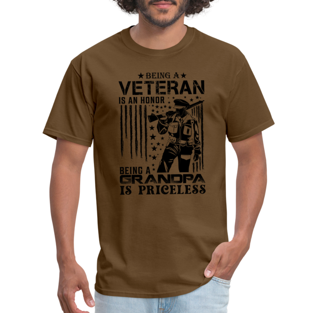 Veteran Grandpa T-Shirt - brown