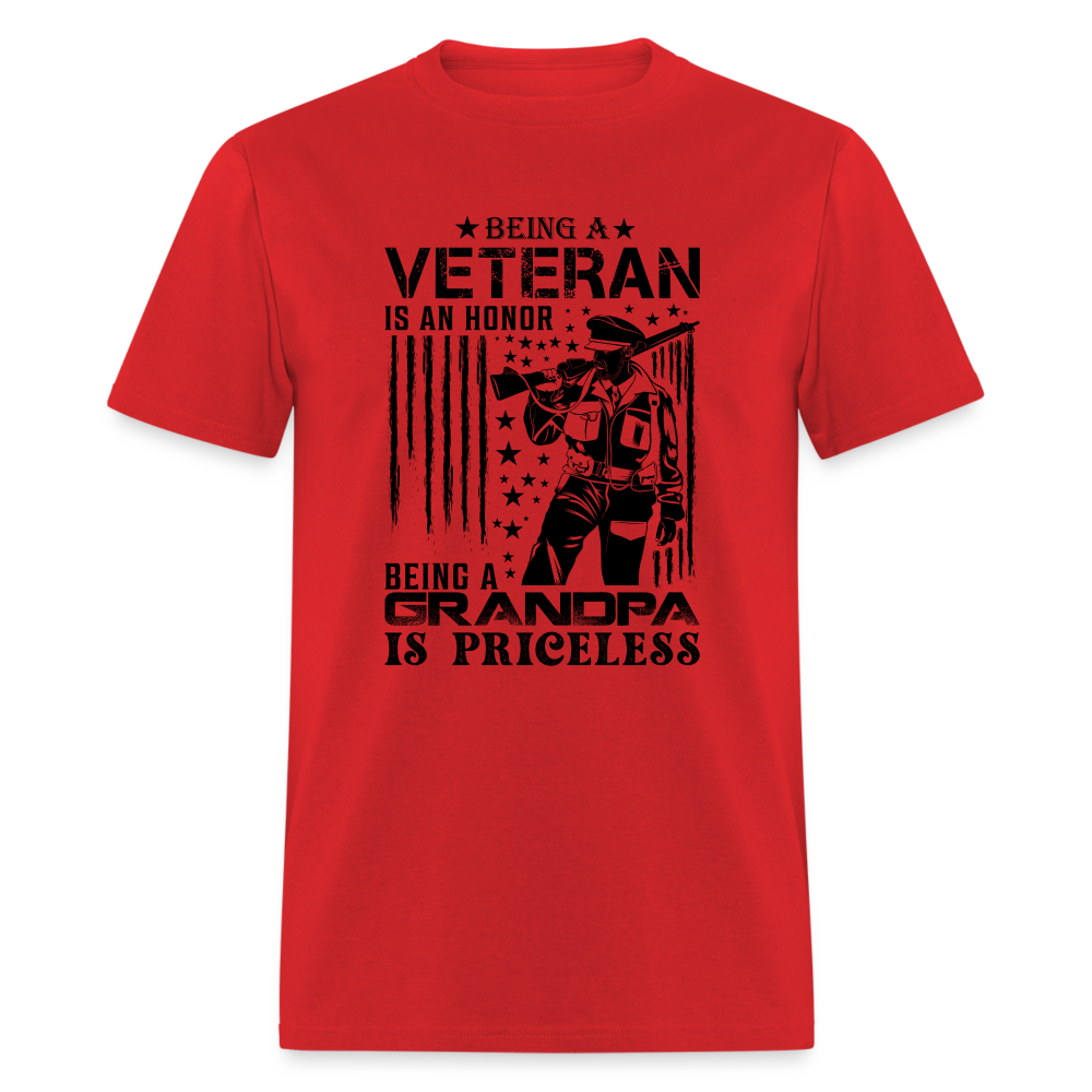 Veteran Grandpa T-Shirt - red