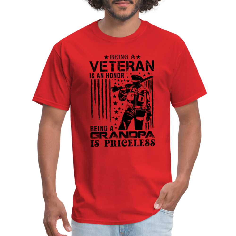 Veteran Grandpa T-Shirt - red