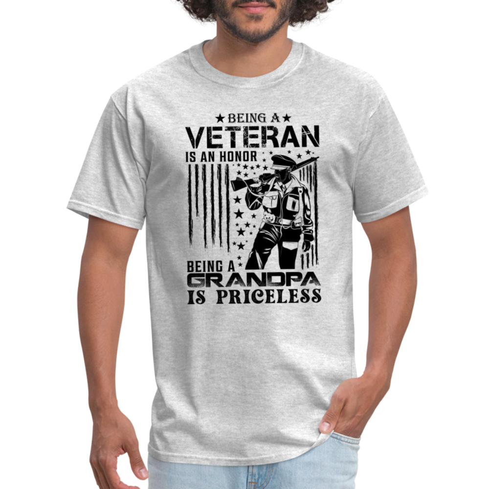 Veteran Grandpa T-Shirt - heather gray