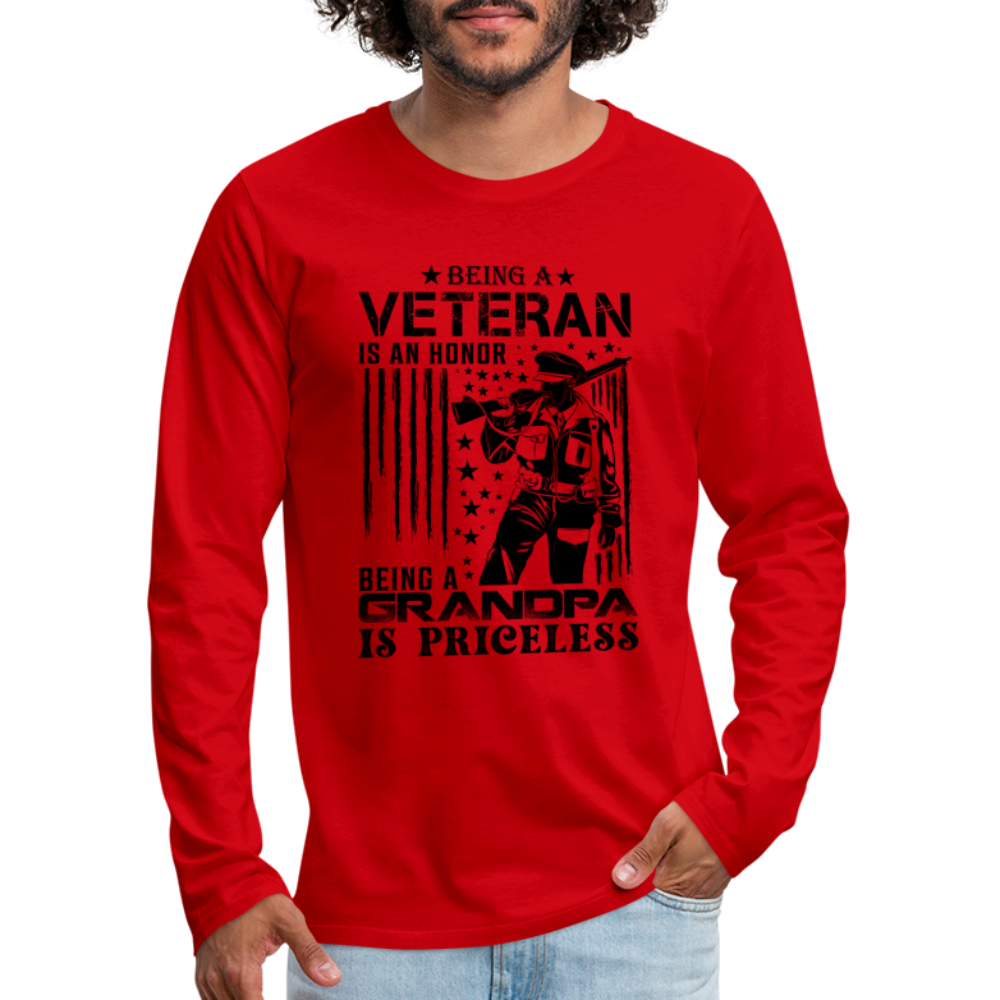 Veteran Grandpa Premium Long Sleeve T-Shirt Color: heather gray