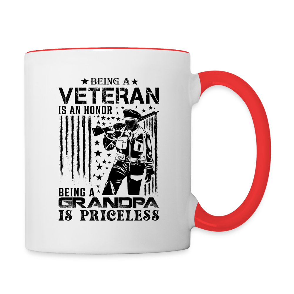 Veteran Grandpa Coffee Mug Color: white/red