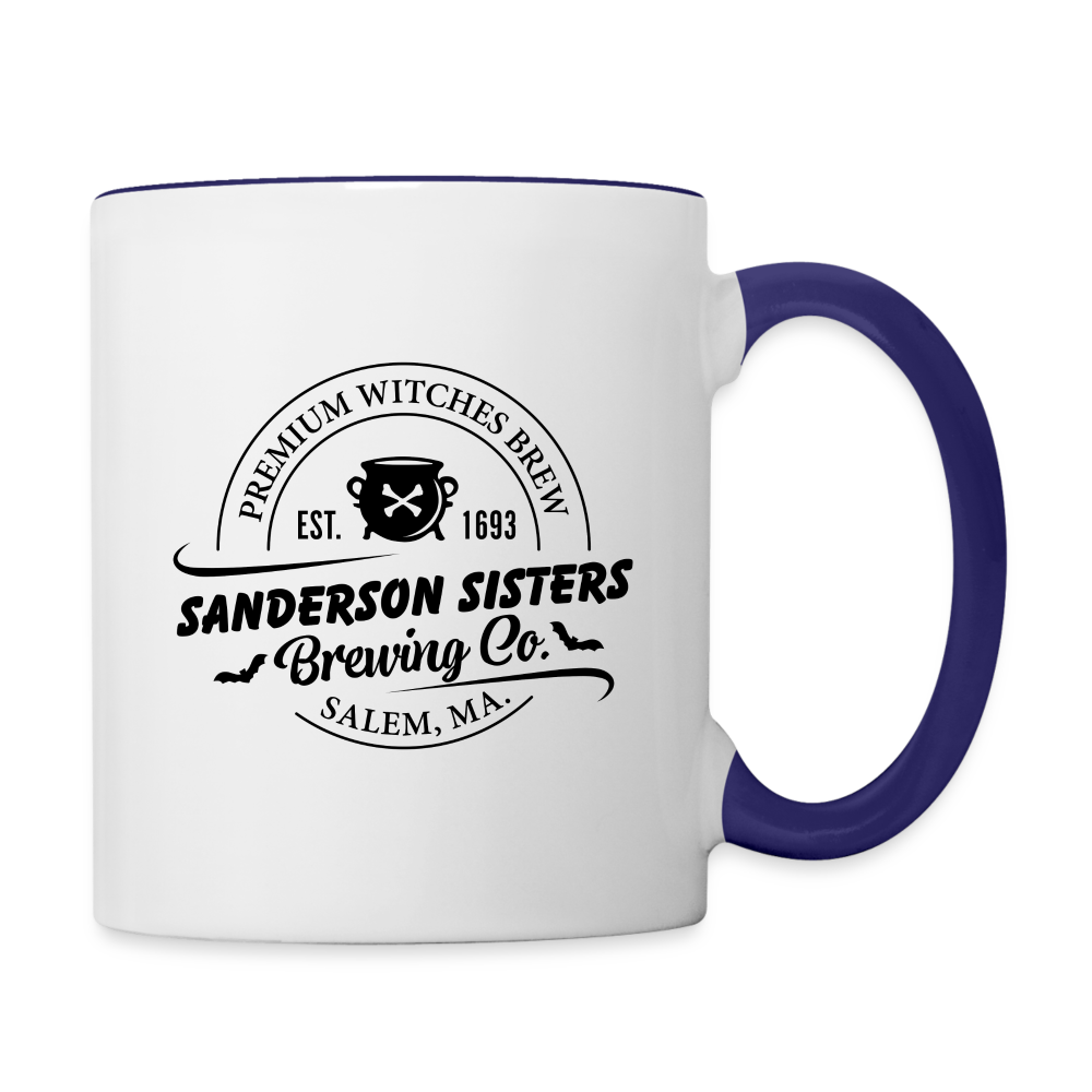 Sanderson Sisters Brewing Co Coffee Mug Color: white/cobalt blue