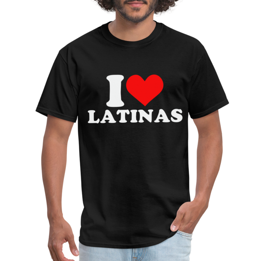 I Love Latinas T-Shirt (Heart) - black