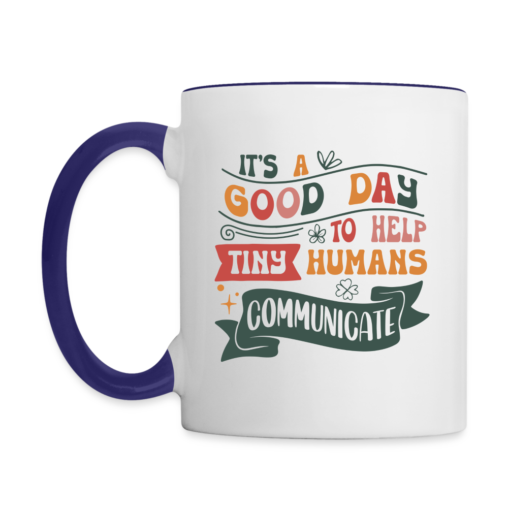 Speech Language Therapy Coffee Mug (Help Tiny Humans Communicate) Color: white/black