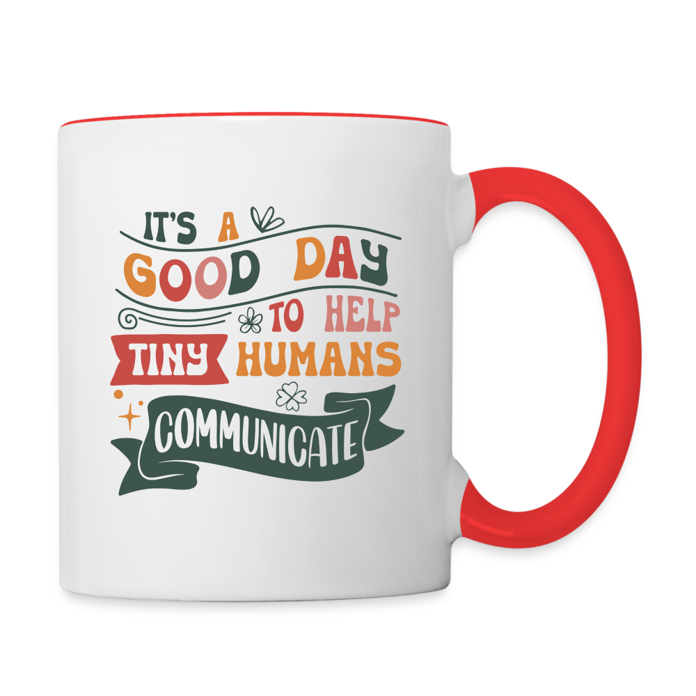 Speech Language Therapy Coffee Mug (Help Tiny Humans Communicate) Color: white/black