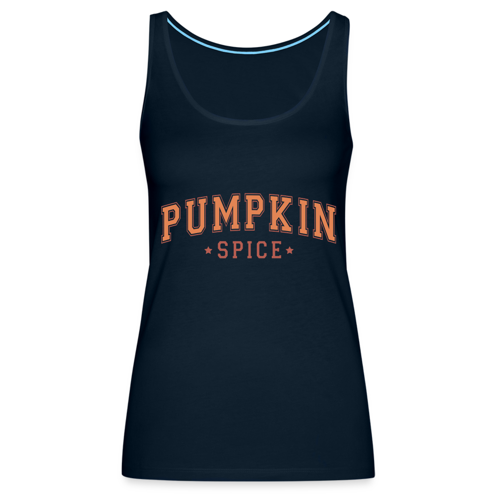 Pumpkin Spice Women’s Premium Tank Top Color: deep navy