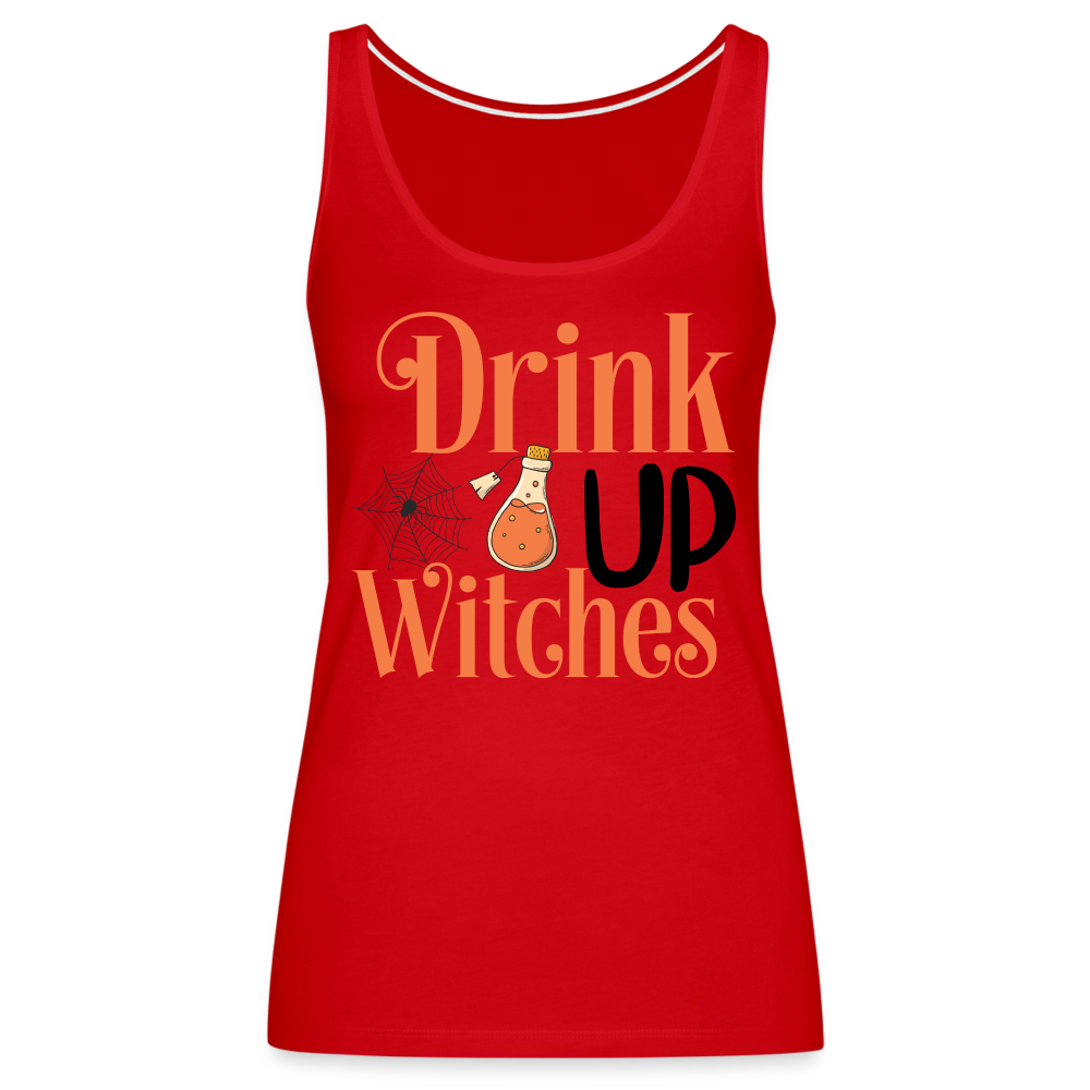 Drink Up Witches Women’s Premium Tank Top Color: white