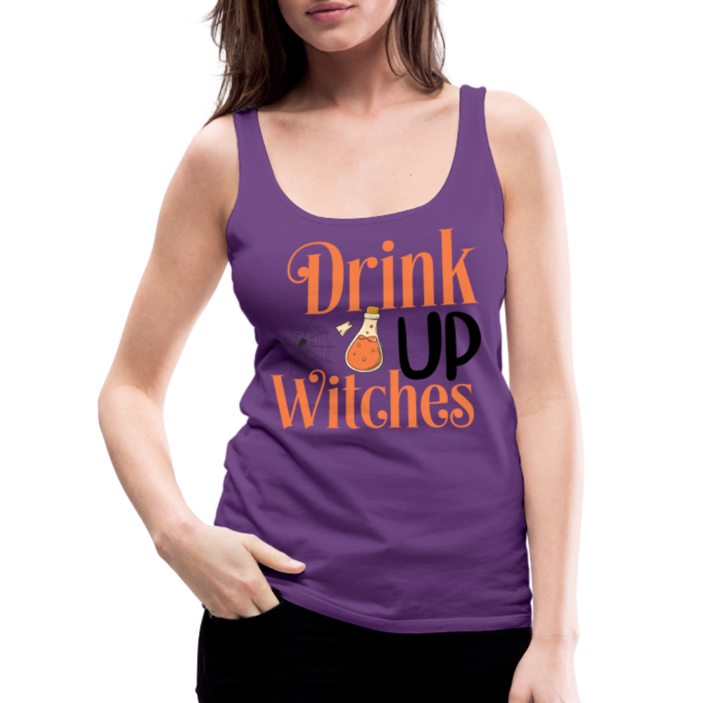 Drink Up Witches Women’s Premium Tank Top Color: purple