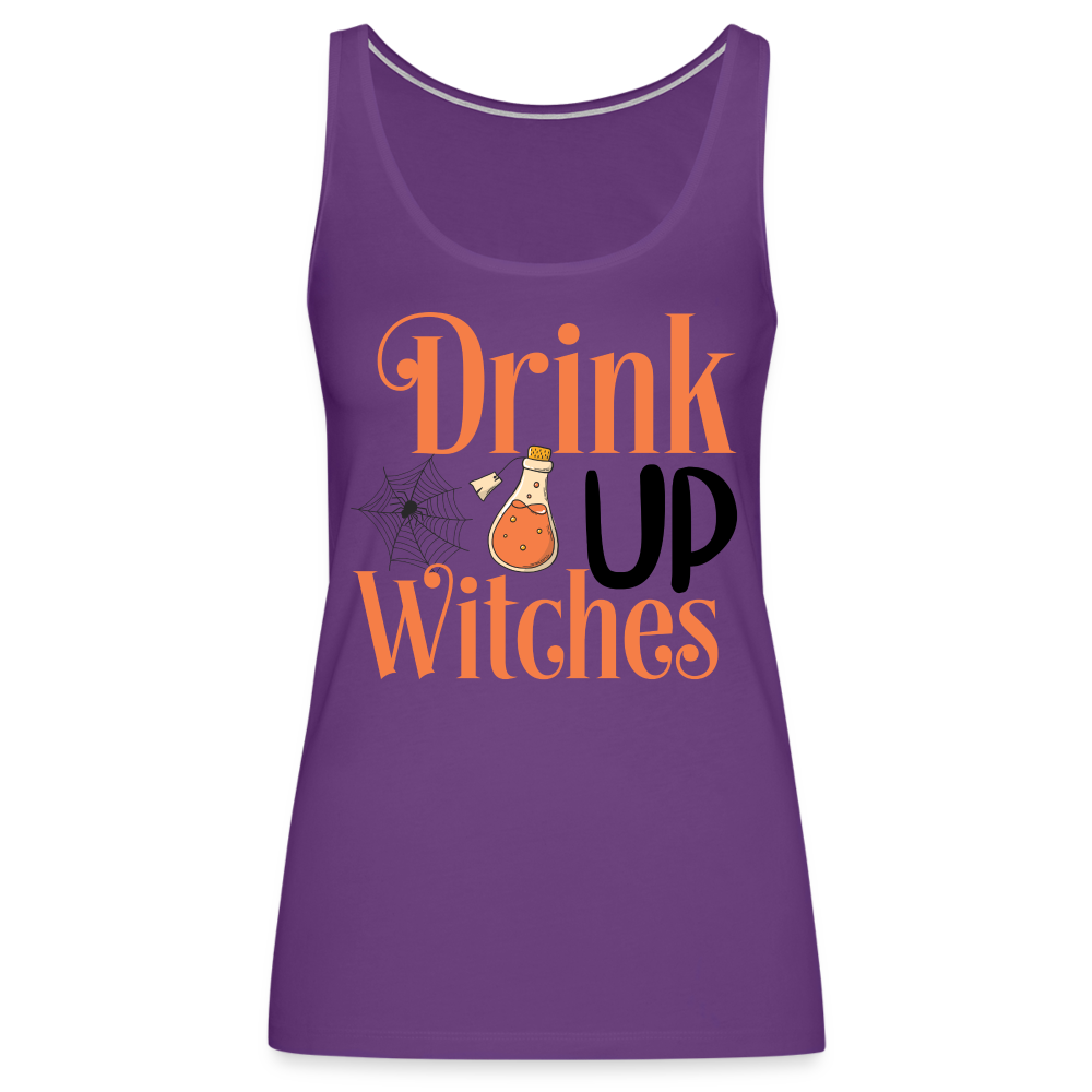 Drink Up Witches Women’s Premium Tank Top Color: white