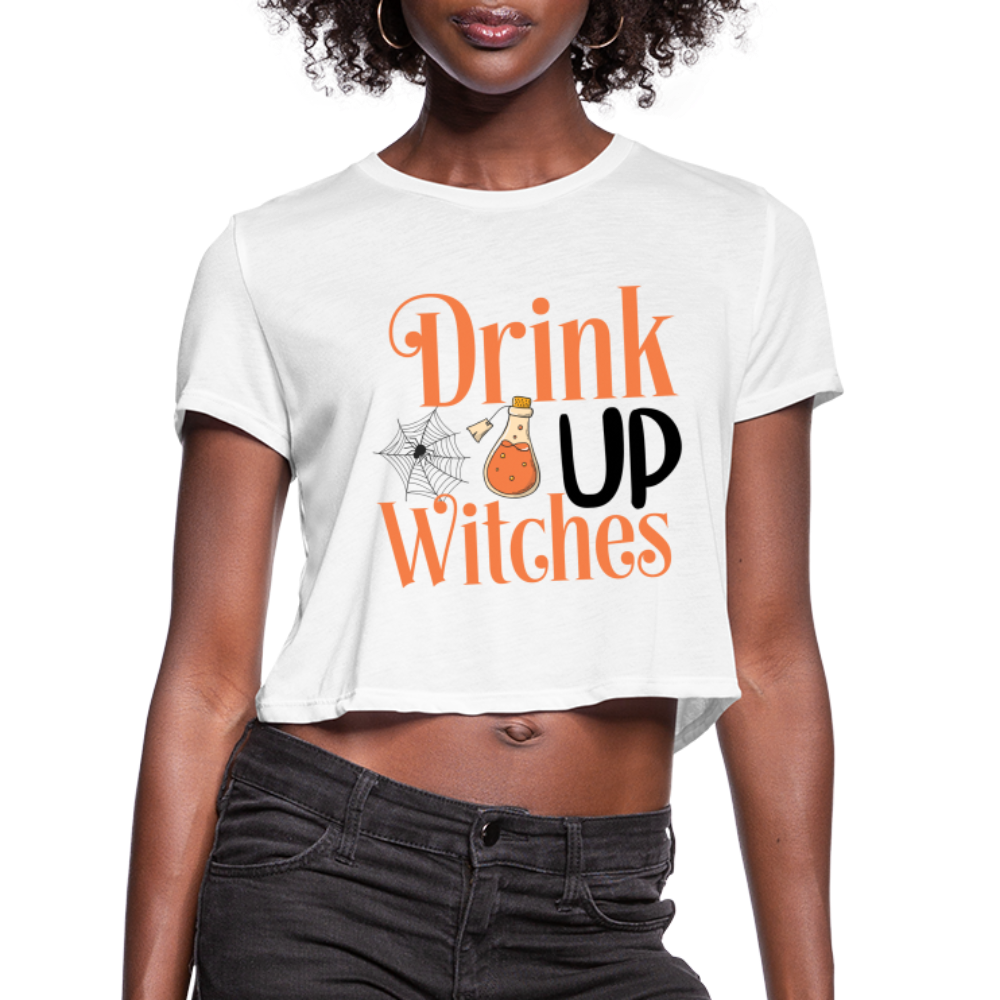 Drink Up Witches Women's Cropped T-Shirt Color: dust