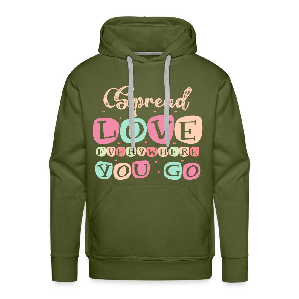 Spread Love Everywhere You Go Men’s Premium Hoodie Color: black