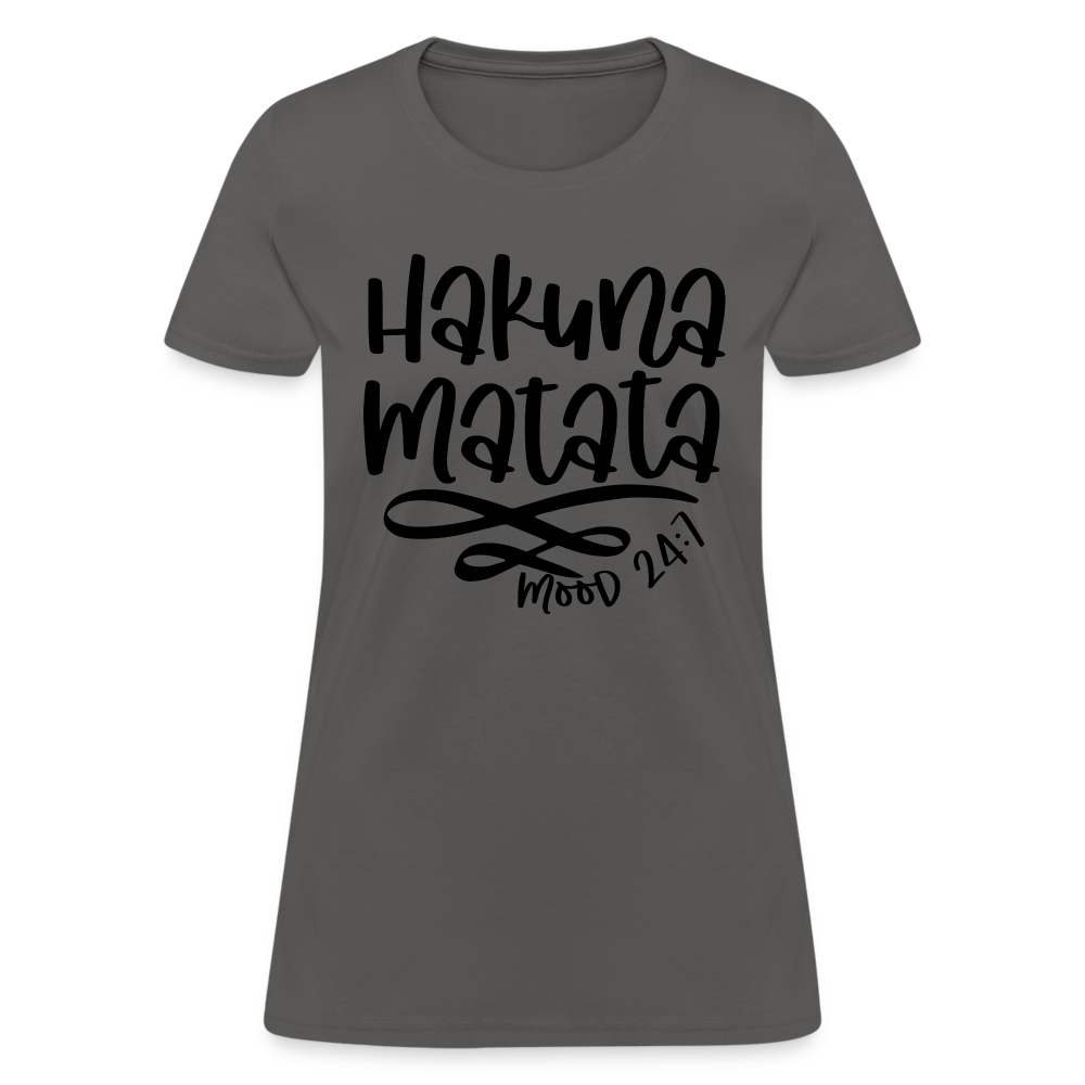 Hakuna Matata Women's Contoured T-Shirt Color: charcoal