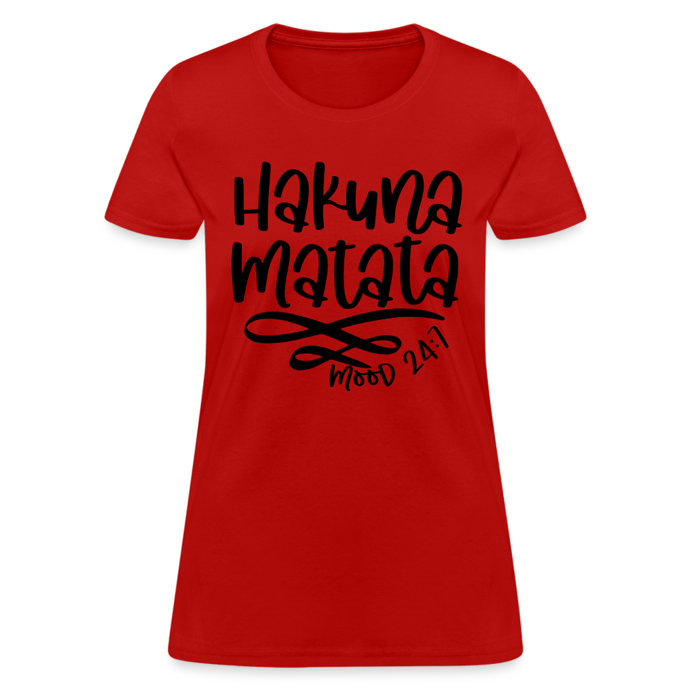 Hakuna Matata Women's Contoured T-Shirt Color: red