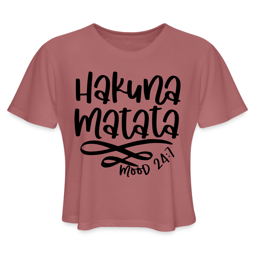 Hakuna Matata Women's Cropped T-Shirt Color: mauve