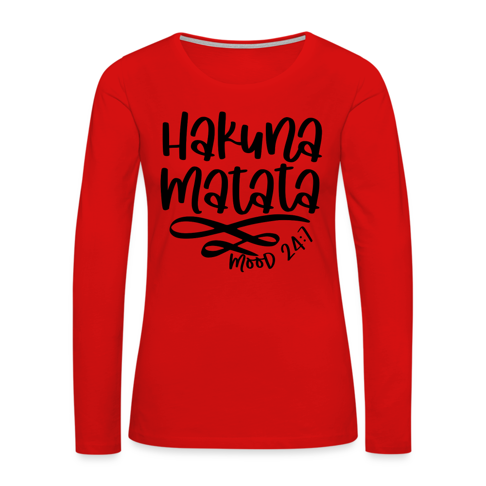 Hakuna Matata Women's Premium Long Sleeve T-Shirt Color: white