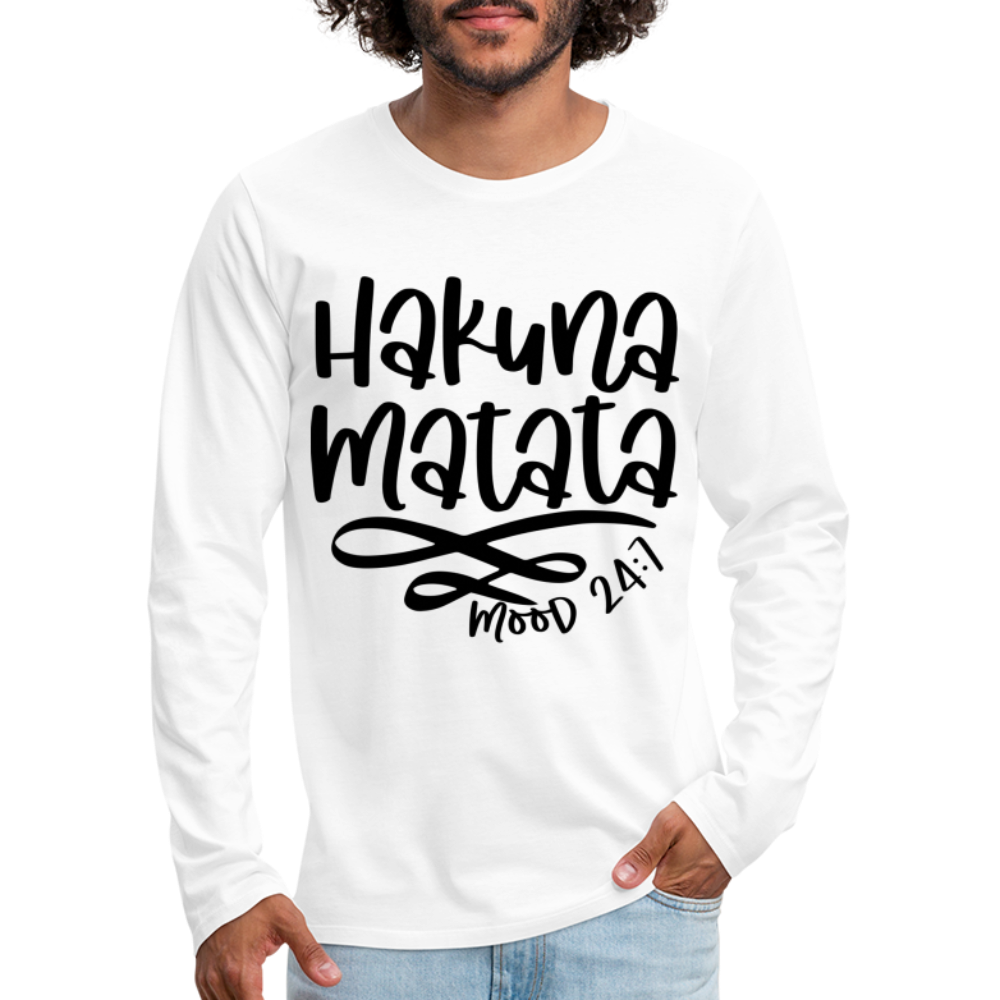 Hakuna Matata Men's Premium Long Sleeve T-Shirt - white