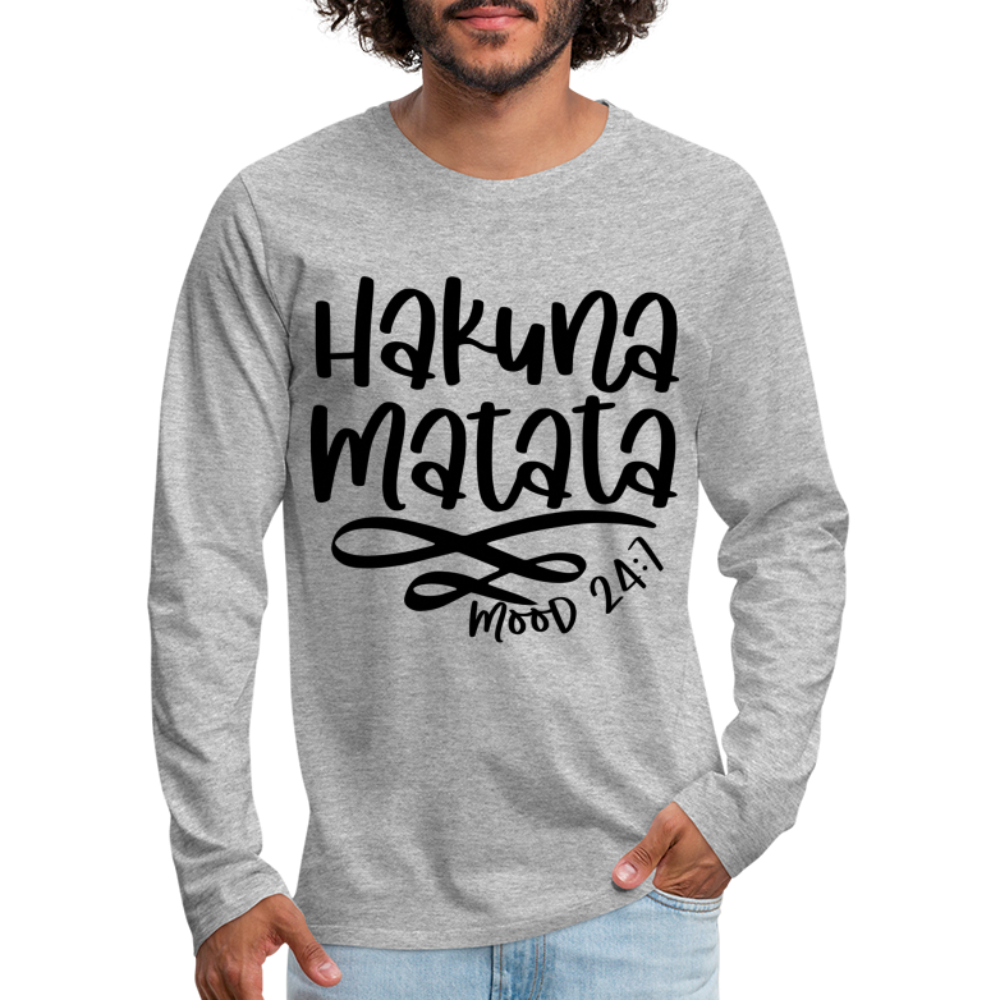 Hakuna Matata Men's Premium Long Sleeve T-Shirt Color: white