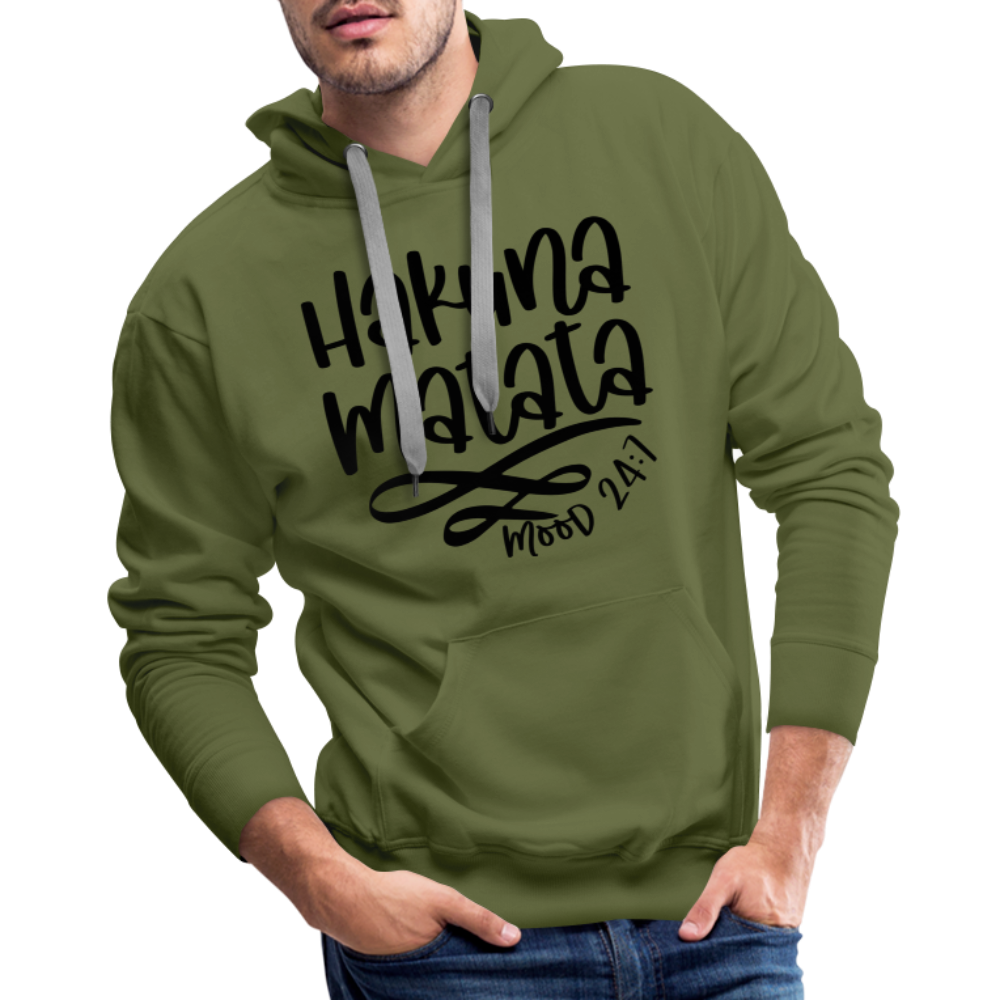 Hakuna Matata Men’s Premium Hoodie Color: olive green