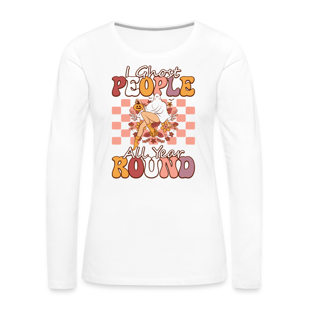 I Ghost People All Year Round Long Sleeve T-Shirt Color: white