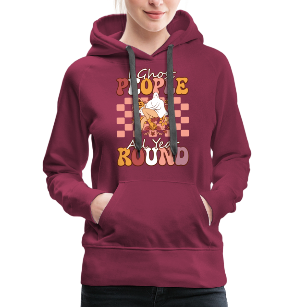 I Ghost People All Year Round Hoodie - burgundy