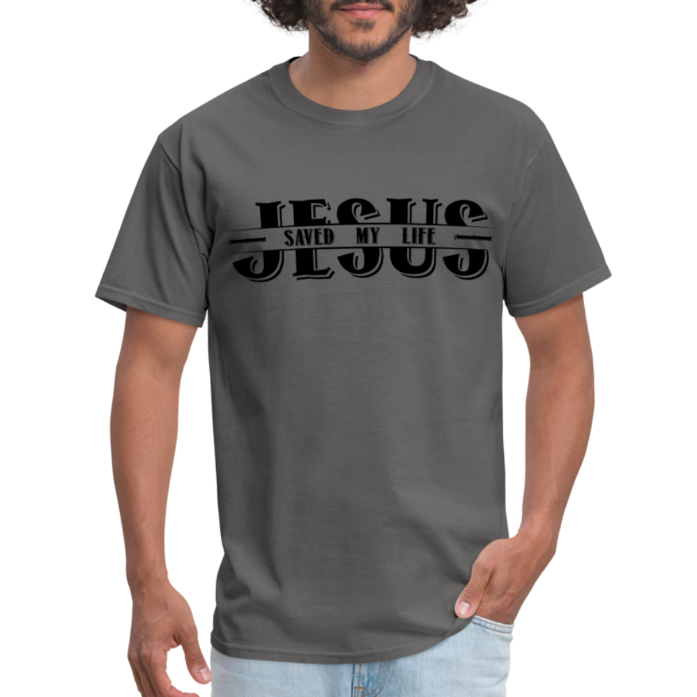Jesus Saved My Life T-Shirt Color: charcoal