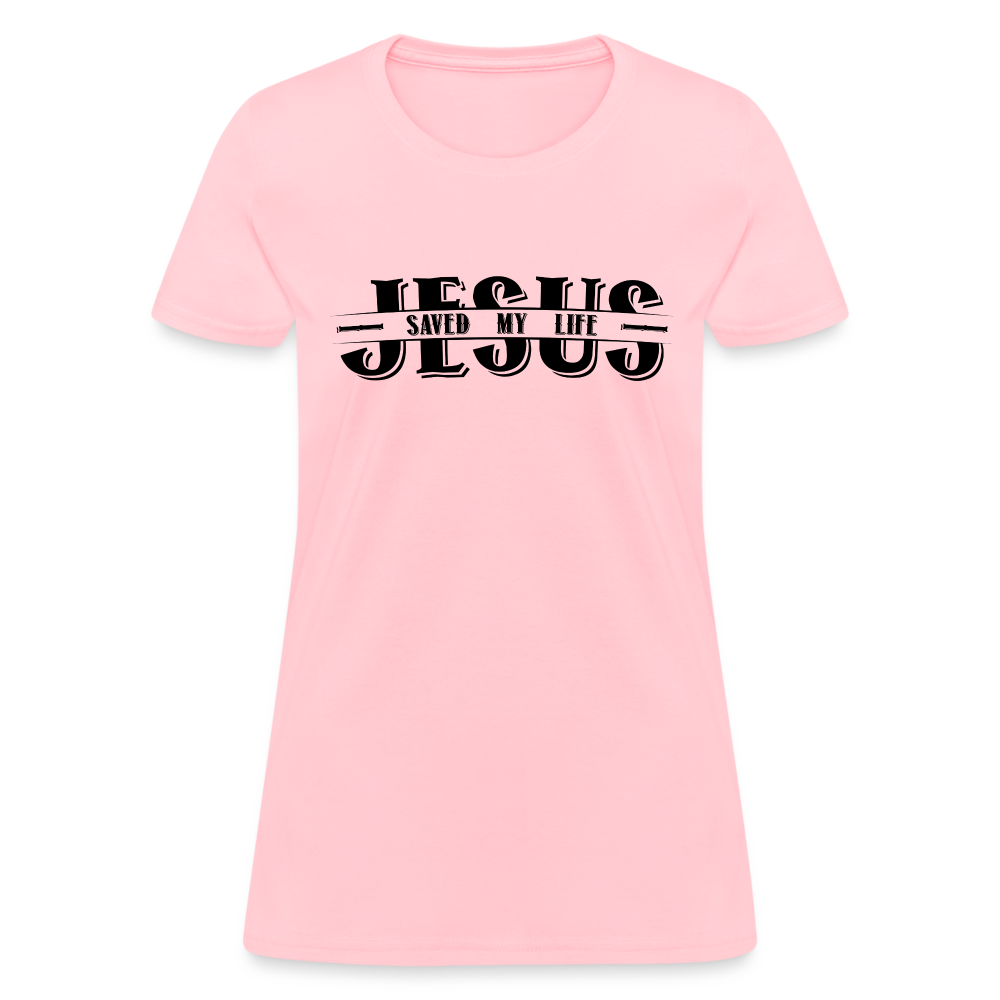 Jesus Saved My Life Women's Contoured T-Shirt Color: white