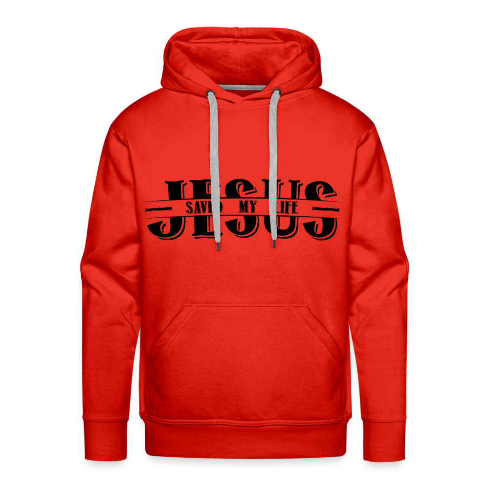 Jesus Saved My Life Men’s Premium Hoodie Color: red