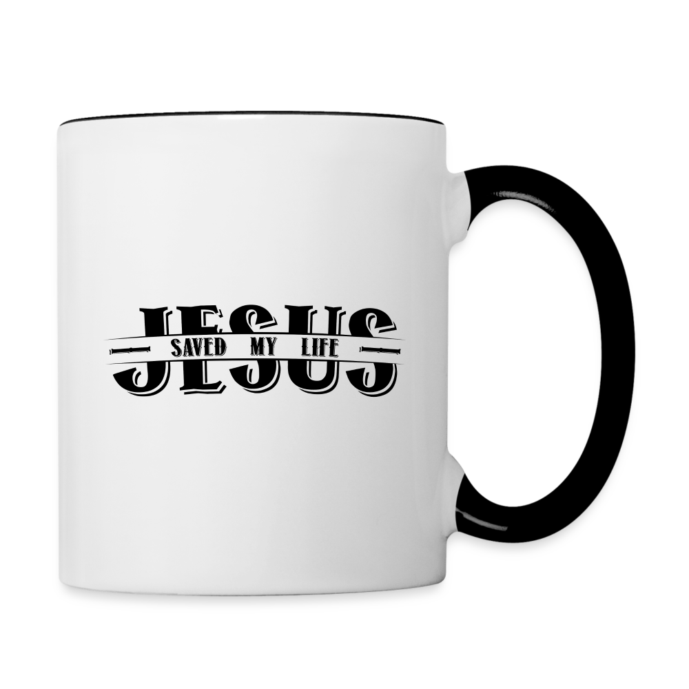 Jesus Saved My Life Coffee Mug - white/black