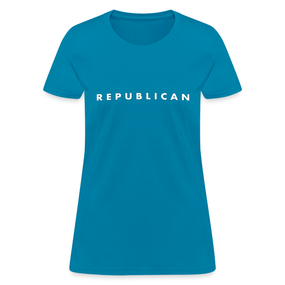 Republican Women's Contoured T-Shirt (White Letters) Color: red