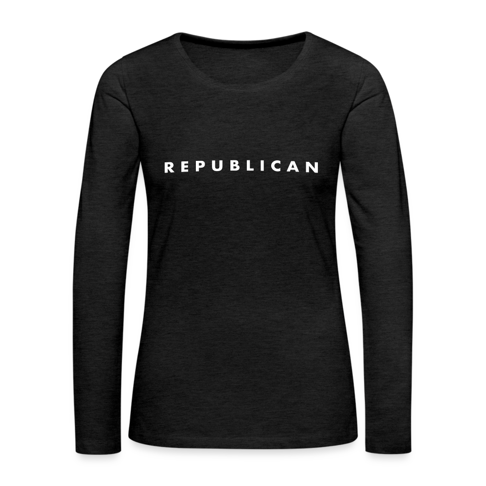 Republican Women's Premium Long Sleeve T-Shirt (White Letters) Color: red