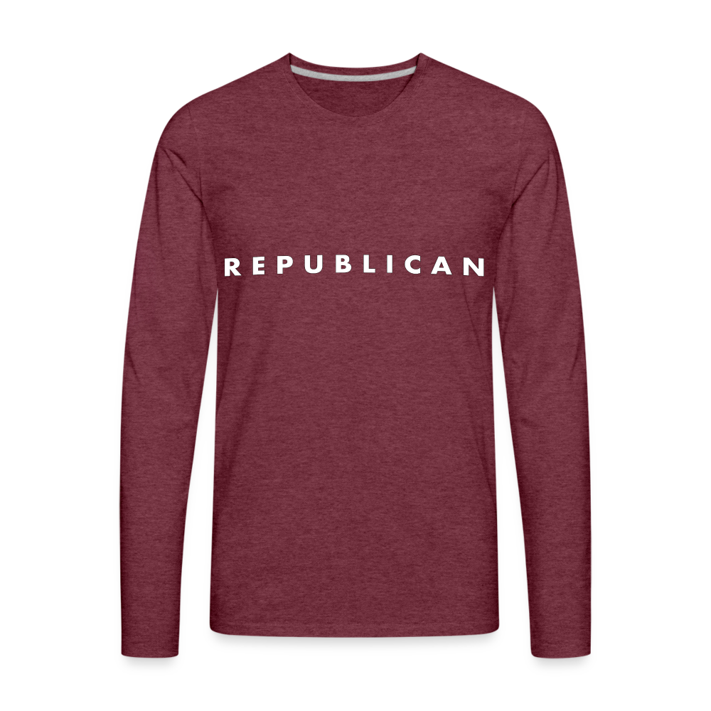Republican Men's Premium Long Sleeve T-Shirt (White Letters) Color: red
