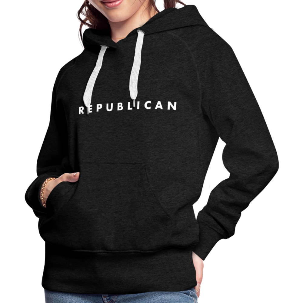 Republican Women’s Premium Hoodie (White Letters) - charcoal grey