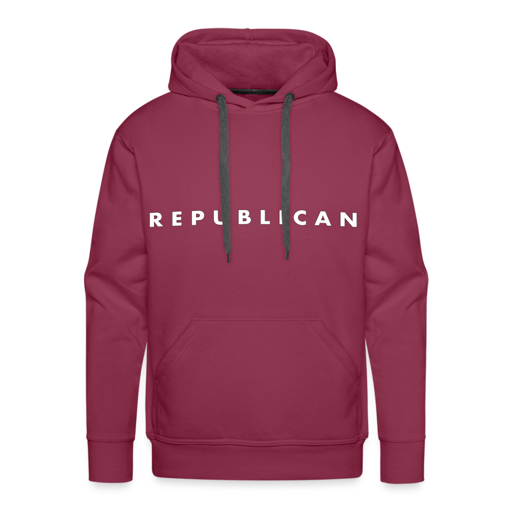 Republican Men’s Premium Hoodie (White Letters) Color: burgundy