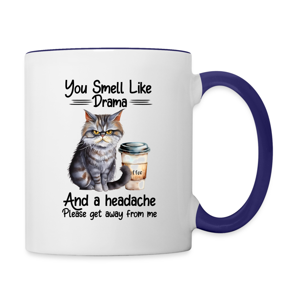 You Smell Like Drama Coffee Mug Color: white/cobalt blue