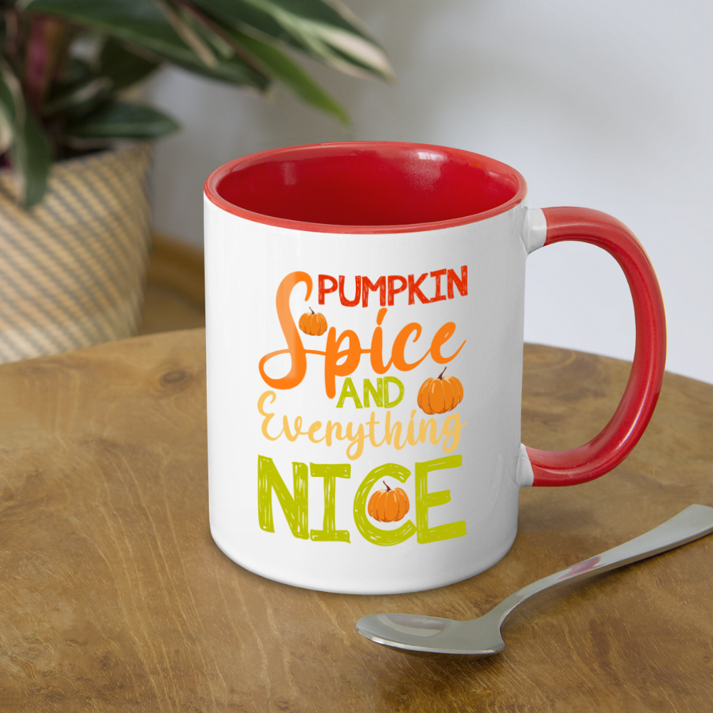 Pumpkin Spice and Everything Nice Coffee Mug Color: white/black